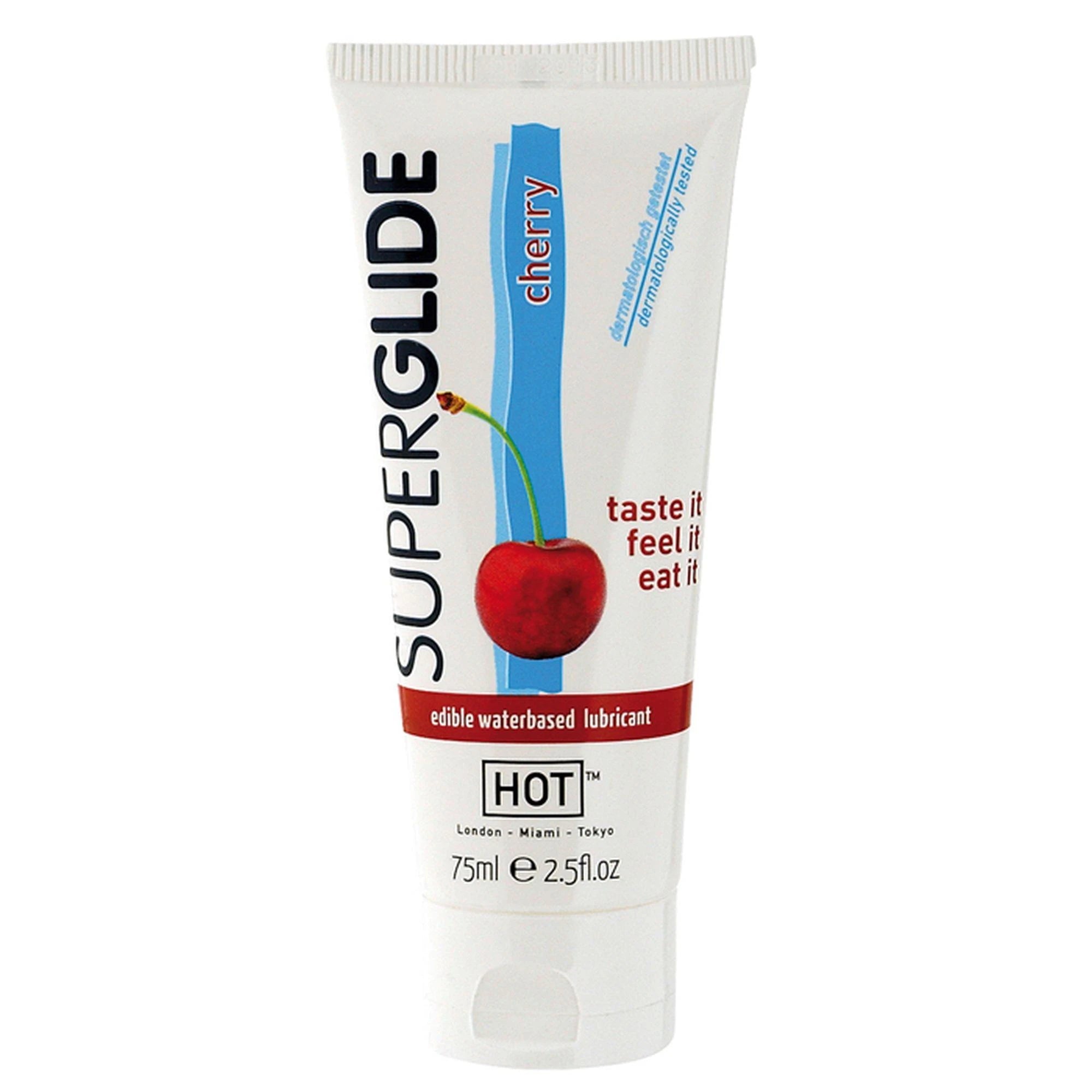 Superglide - Edible Waterbased Lubricant - Cherry - 3 fl oz / 75 ml