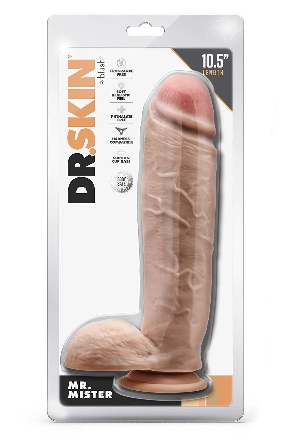 DR. SKIN MR. MISTER GODEMICHET 10,5 POUCES AVEC TESTICULES BEIGE