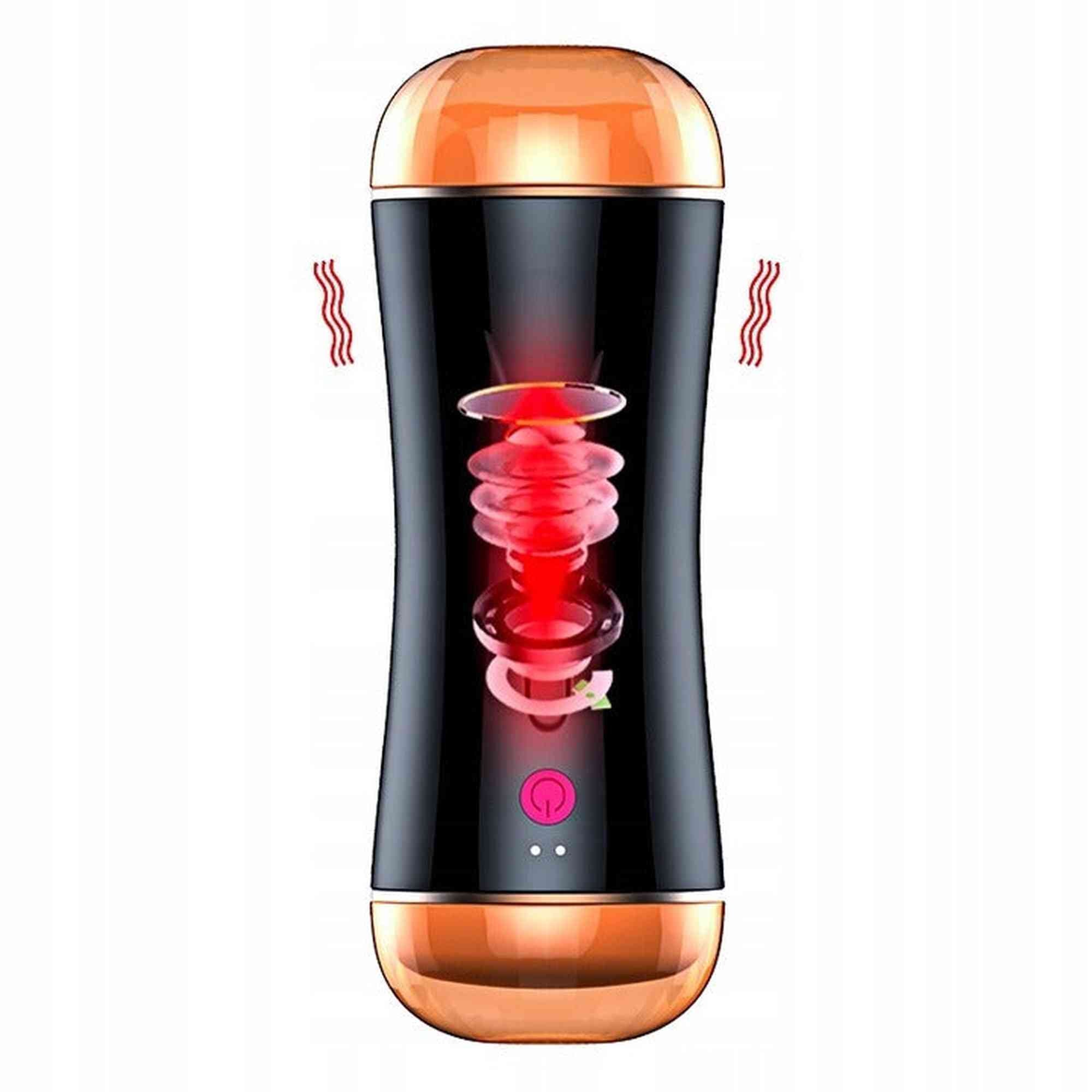 Masturbateur-Godet de masturbation vibrant USB 7 fonctions + fonction interactive / Double embout